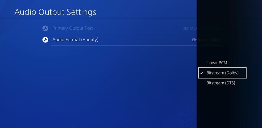 ps4 pro dolby digital plus